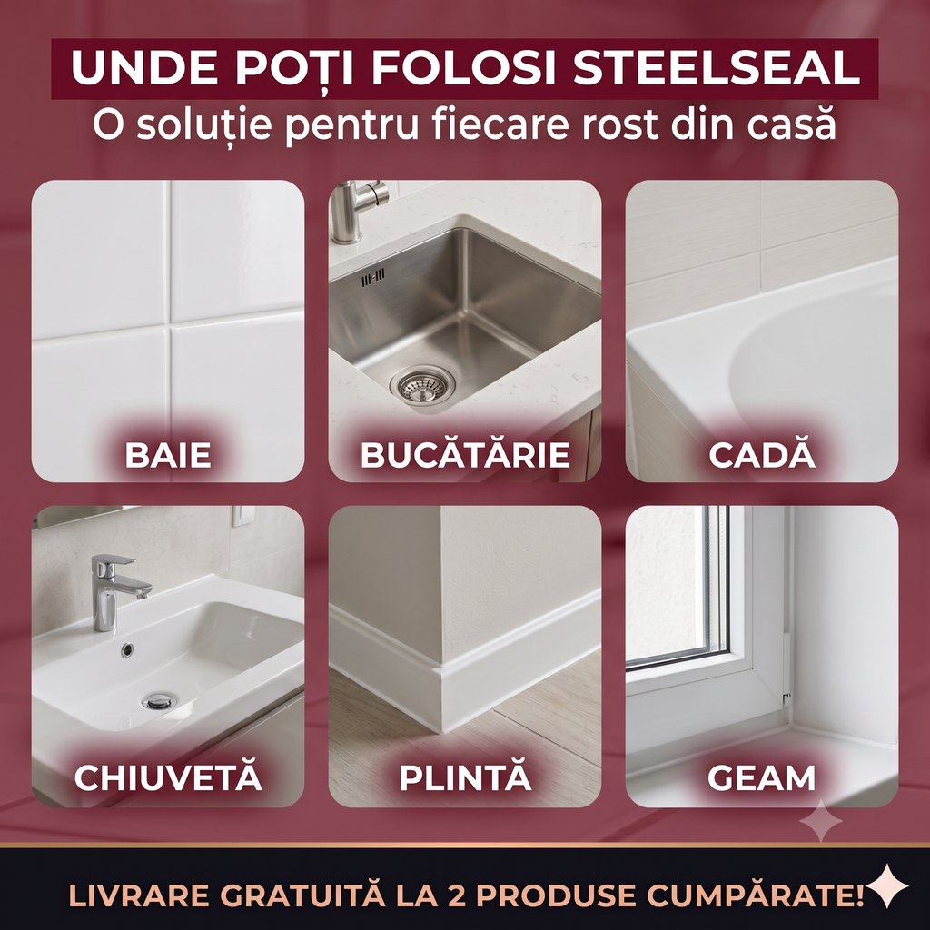 STEELSEAL – Chit-Adeziv Rezistent la Apă pentru Rosturi și Reparații