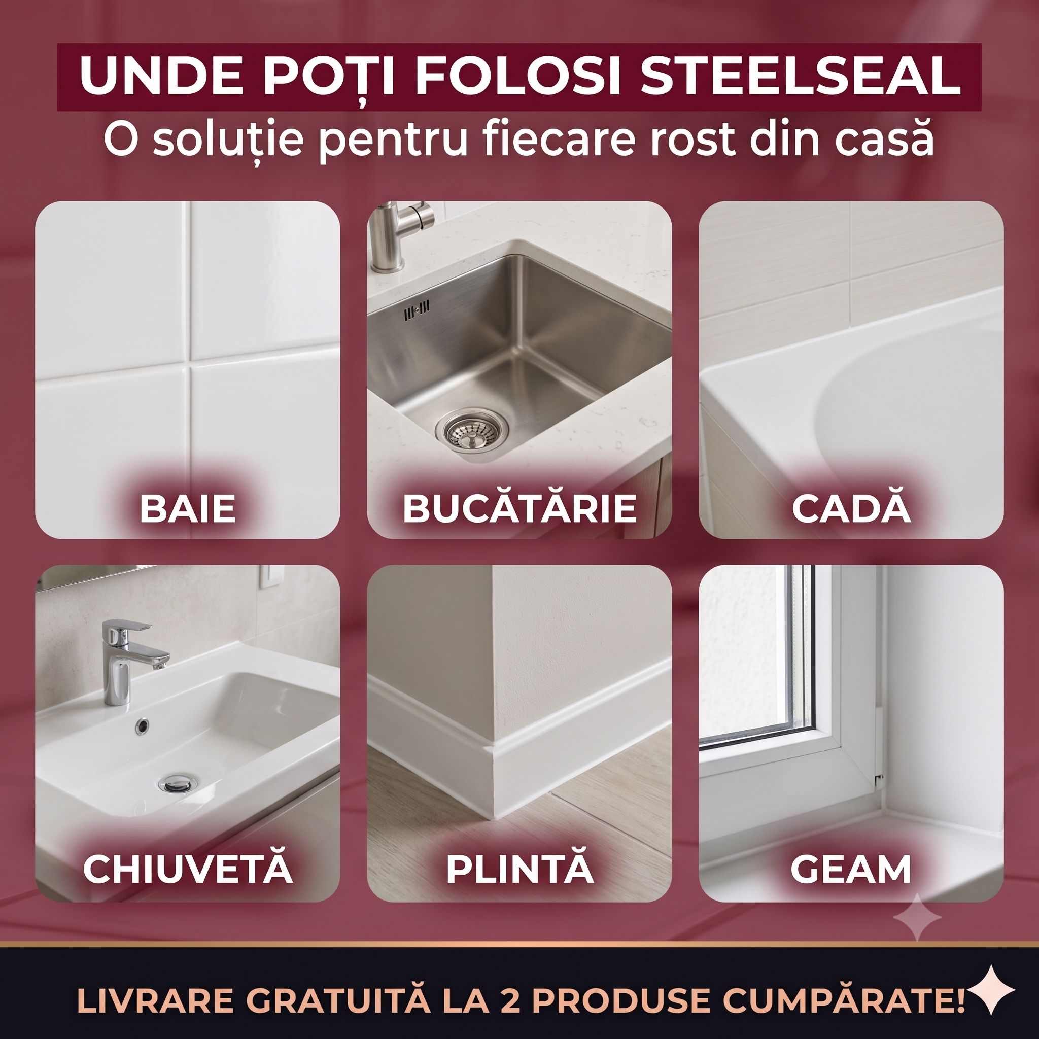 STEELSEAL – Chit-Adeziv Rezistent la Apă pentru Rosturi și Reparații