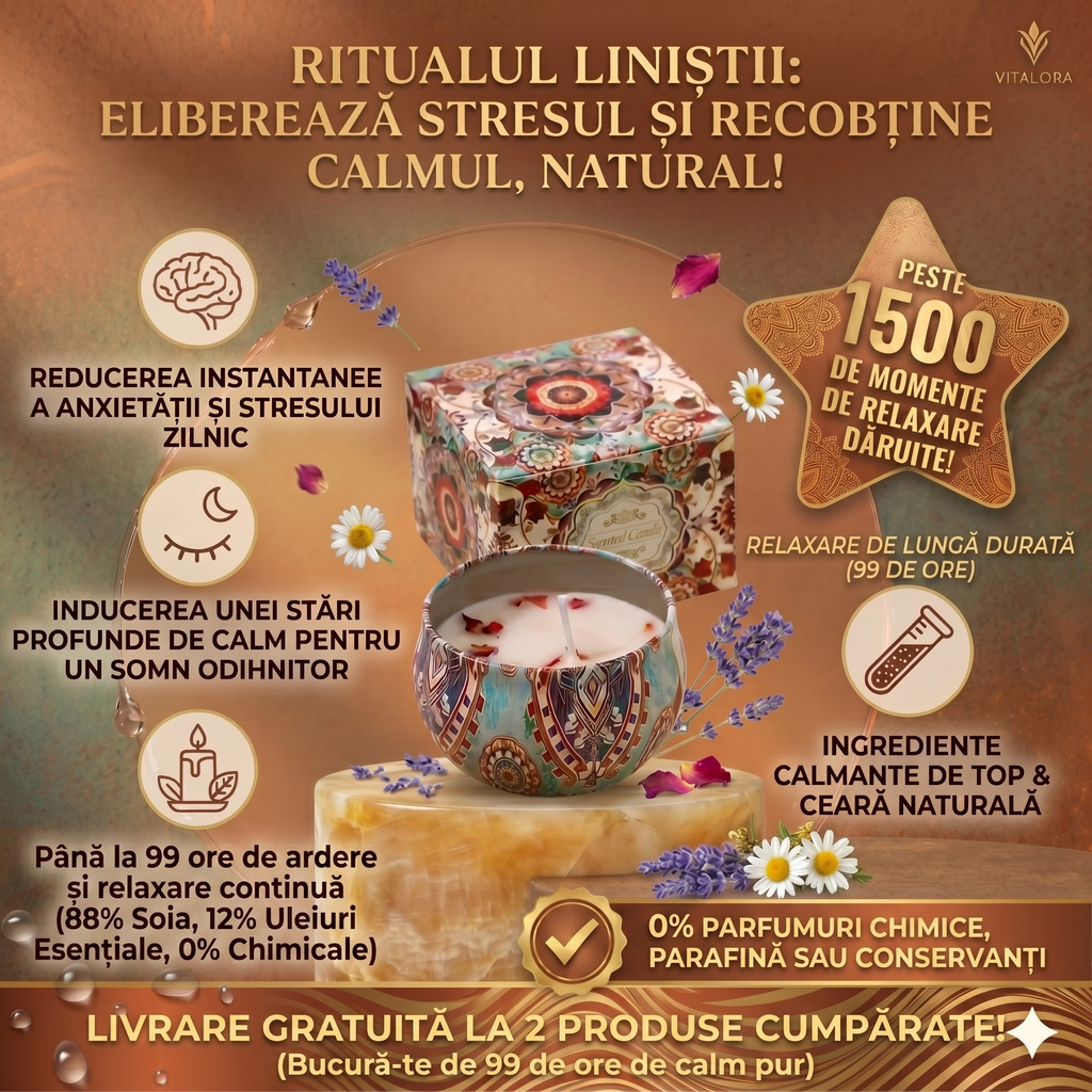 Lumânare Aromaterapeutică Mandala – Eliberare de Stres, Anxietate și Liniște Profundă