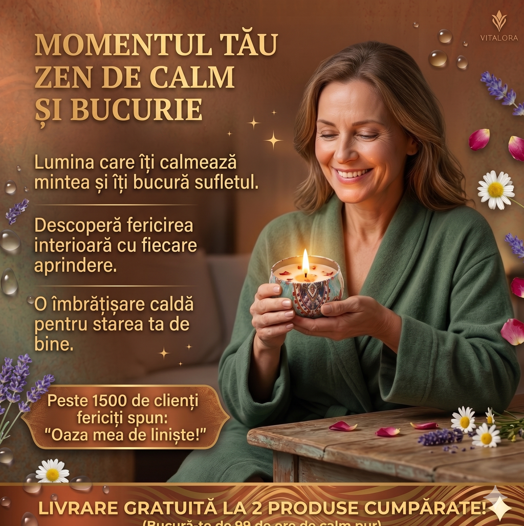 Lumânare Aromaterapeutică Mandala – Eliberare de Stres, Anxietate și Liniște Profundă